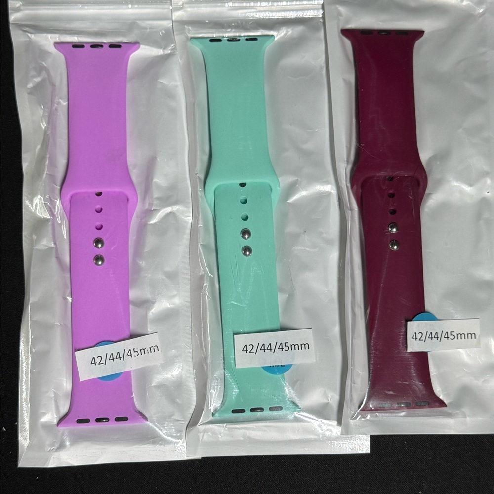 NEW 3PC Smartwatch Band Set - Pink, Mint, and Burgundy 42/44/45mm